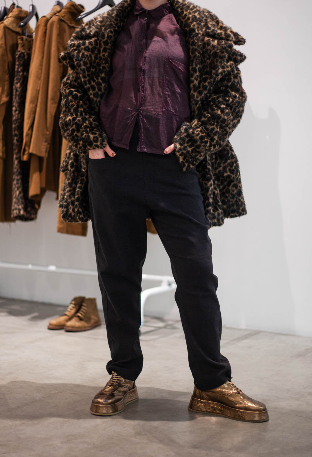 PRE-ORDER - Straight Leg Trousers in Petrol Melange (Pictured in Umbra Melange) - 1060113
