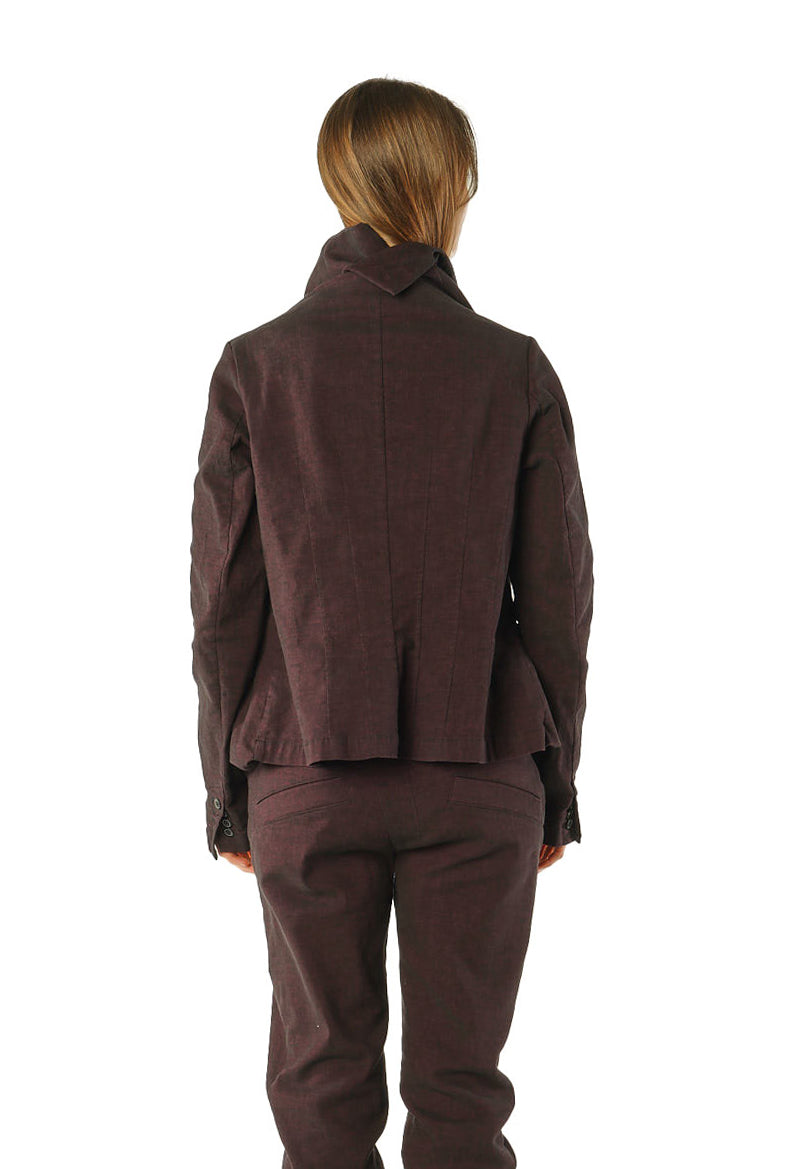 PRE-ORDER - Tulip Hem Jacket in Petrol Melange (Pictured in Purple Melange) - 1061116