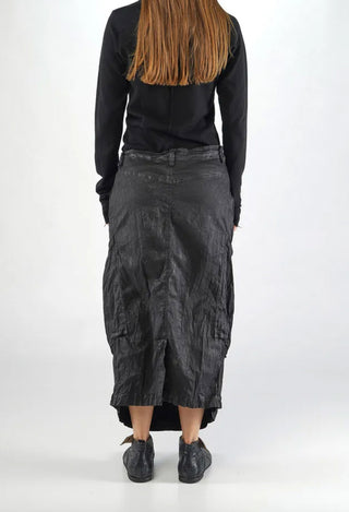 PRE-ORDER - Pencil Skirt with Pockets in Black Gloss - 1070304