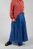 Layered Maxi Skirt with Contrast Waistband in Bluette