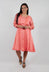 Sheer Striped Dress with Slip in Tangerine
