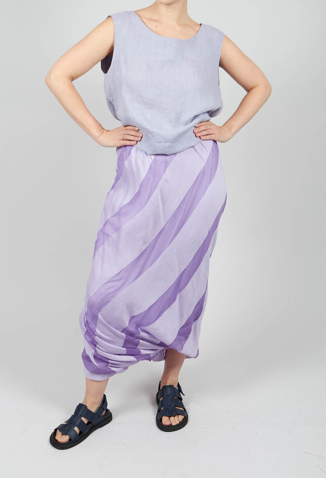 Striped Bubble Skirt in Lavender