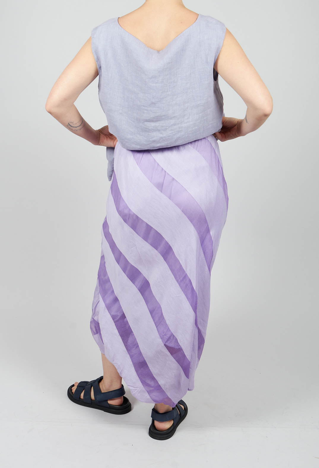 Striped Bubble Skirt in Lavender