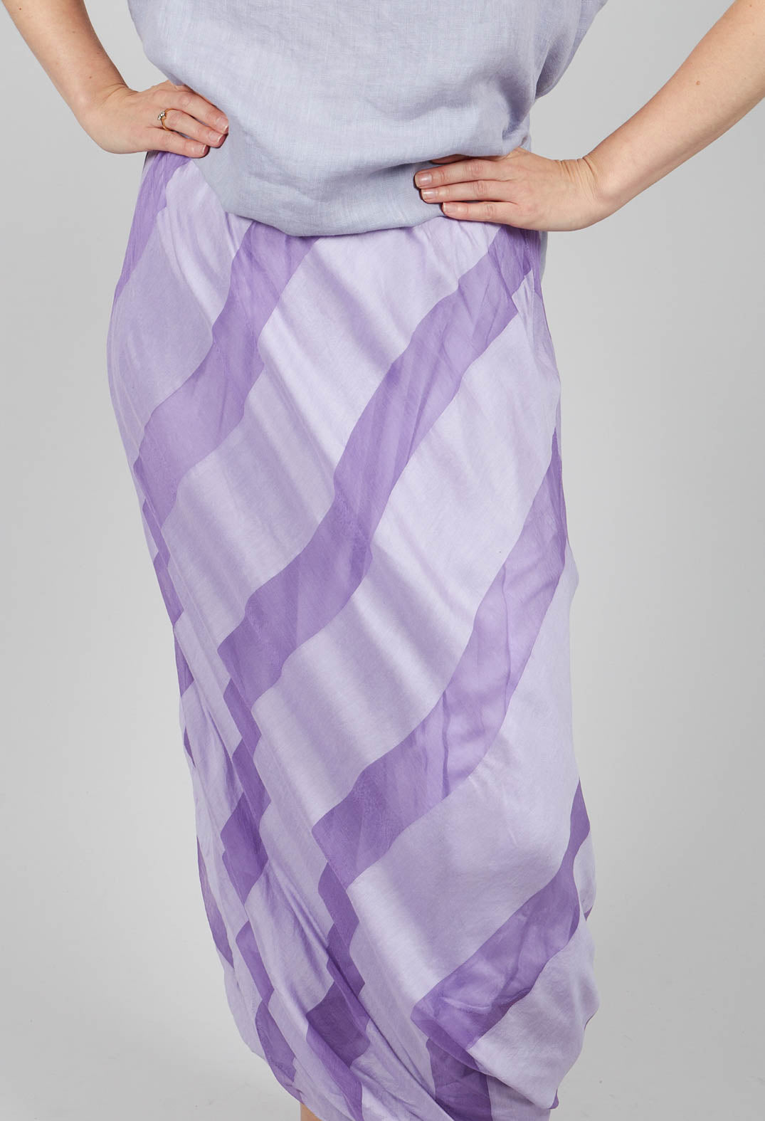 Striped Bubble Skirt in Lavender