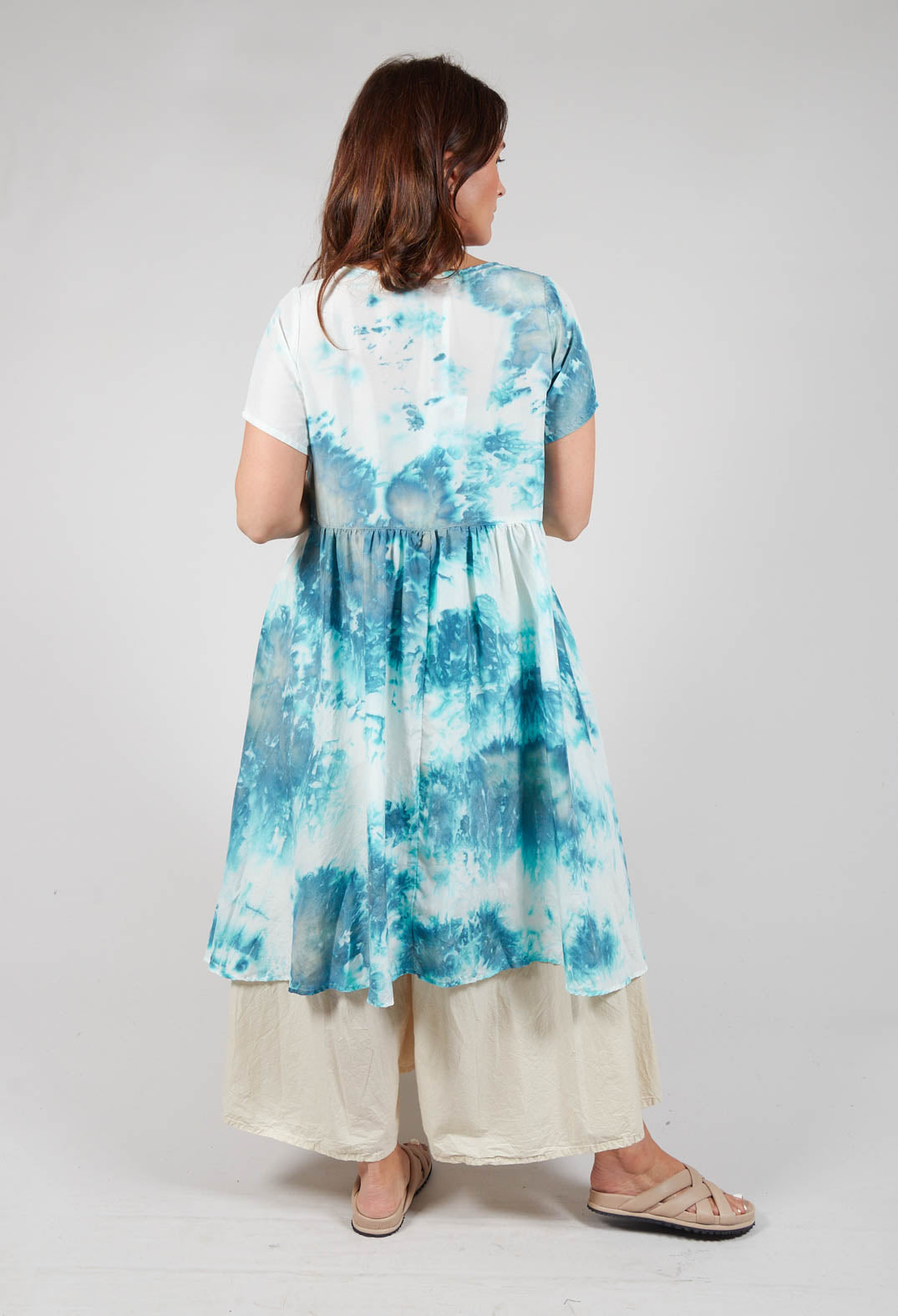 Short Sleeved Silk Smock Style Dress in Weimar
