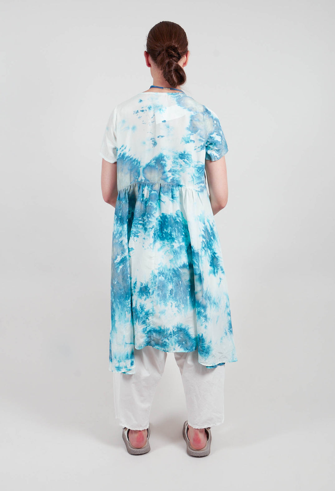 Short Sleeved Silk Smock Style Dress in Weimar