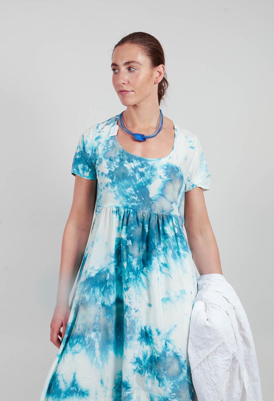 Short Sleeved Silk Smock Style Dress in Weimar