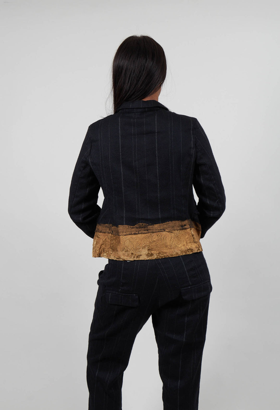 Double Breasted Jacket in Black Stripe - 1021111