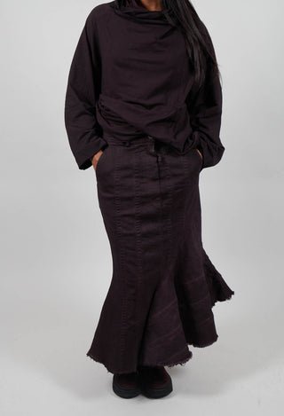 Flared Hem Maxi Skirt in Purple Cloud - 1040304