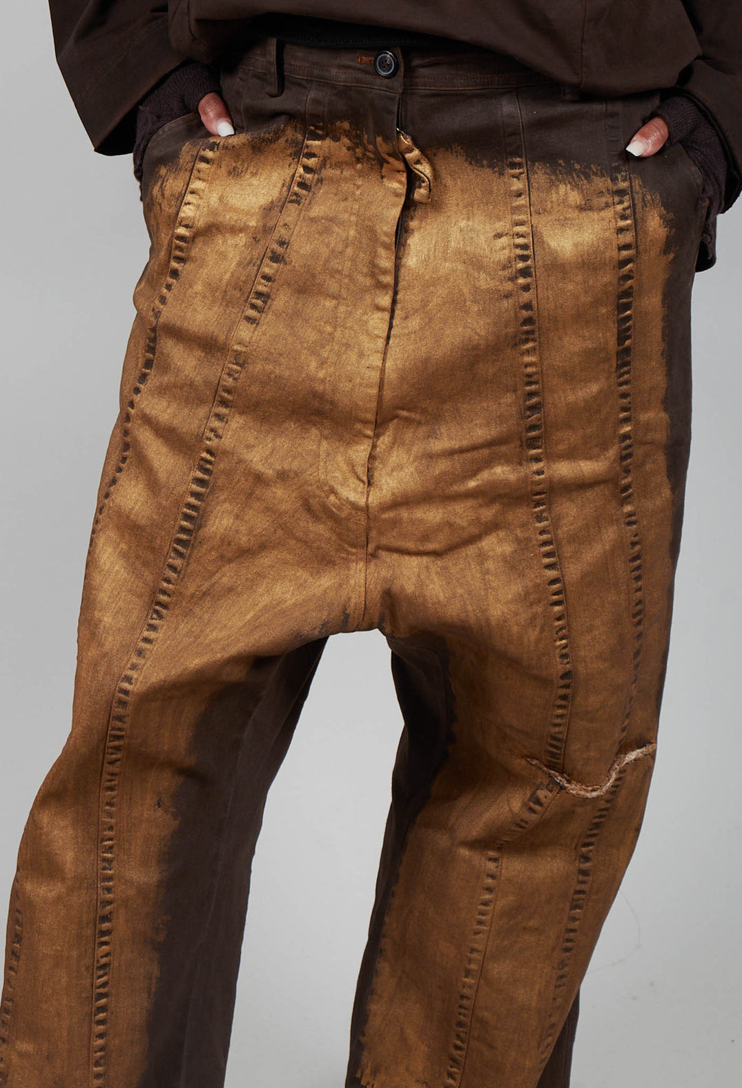 Drop Crotch Jeans in Umbra Gold  - 1040146