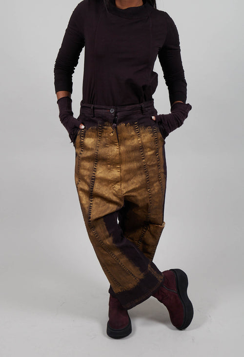 Drop Crotch Jeans in Purple Gold  - 1040146