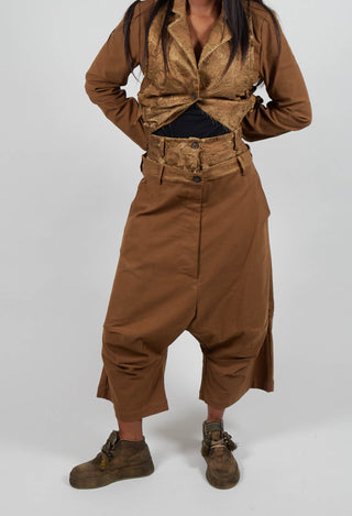 Double Waistband Trousers in Gold - 1050103