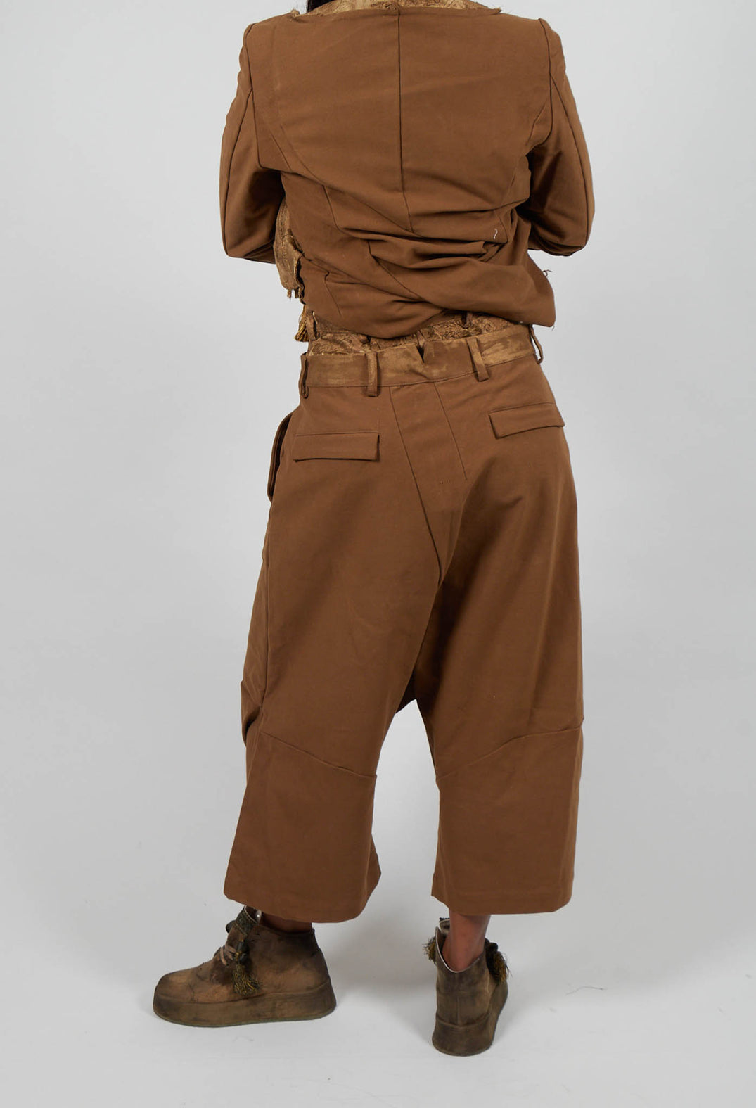 Double Waistband Trousers in Gold - 1050103