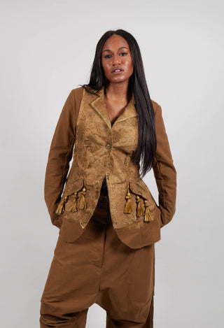 Jacquard Front Jacket in Gold - 1051104