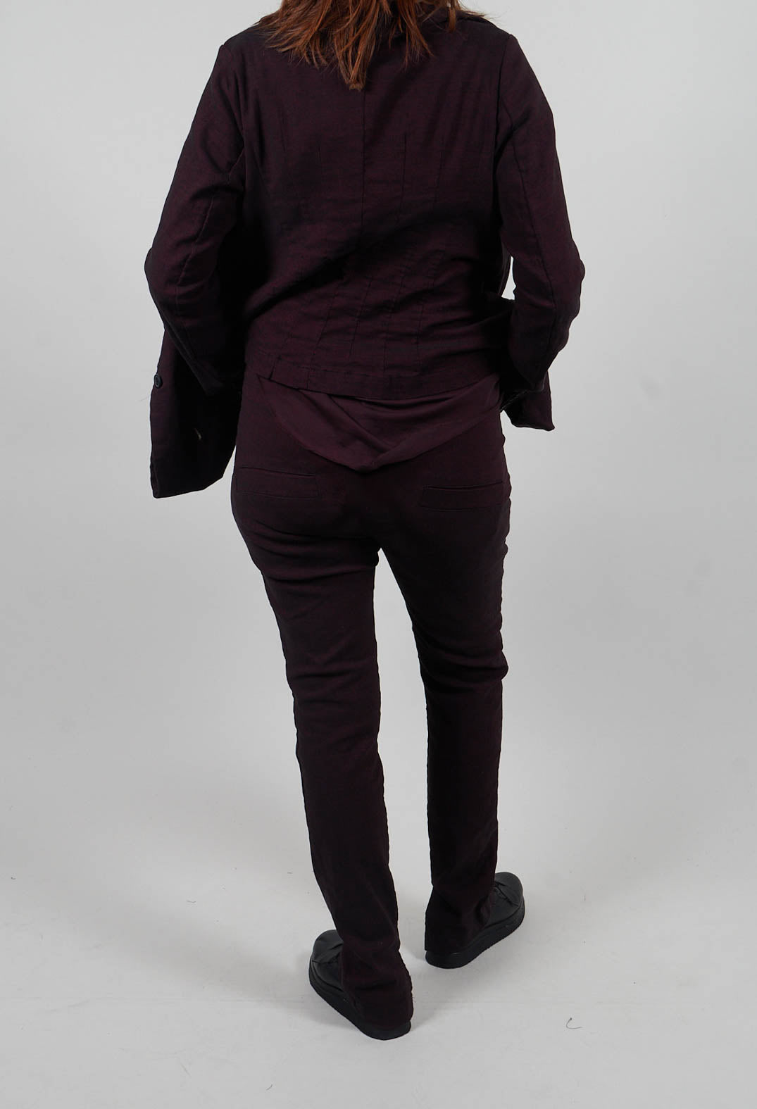 Slim Leg Trousers in Purple Melange - 1060112