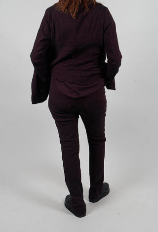 Slim Leg Trousers in Purple Melange - 1060112
