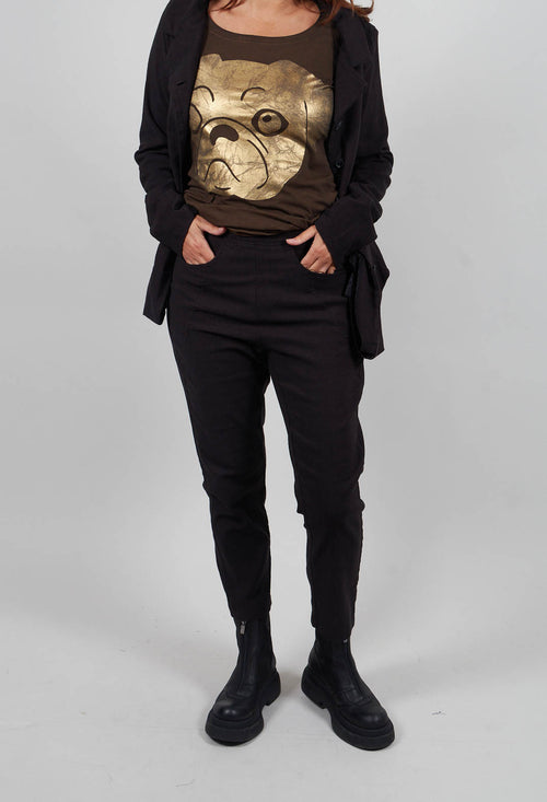 Straight Leg Trousers in Umbra Melange - 1060113
