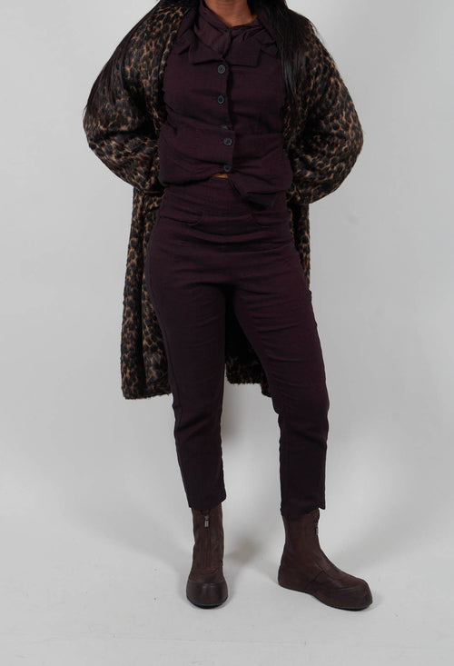 Straight Leg Trousers in Purple Melange  - 1060113