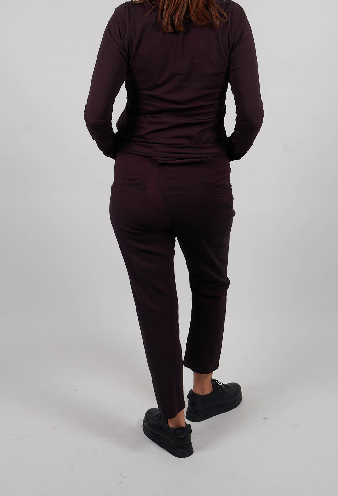 Straight Leg Trousers in Purple Melange  - 1060113