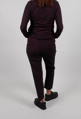 Straight Leg Trousers in Purple Melange  - 1060113