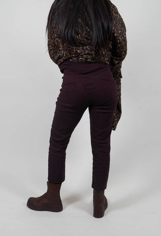 Straight Leg Trousers in Purple Melange  - 1060113