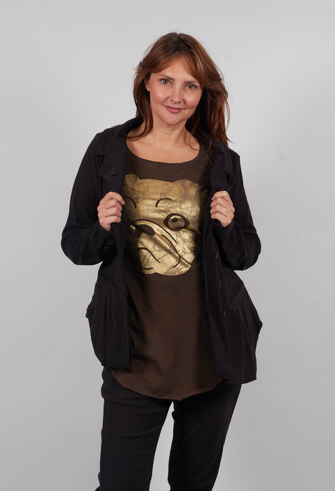 Tulip Hem Jacket in Umbra Melange  - 1061116