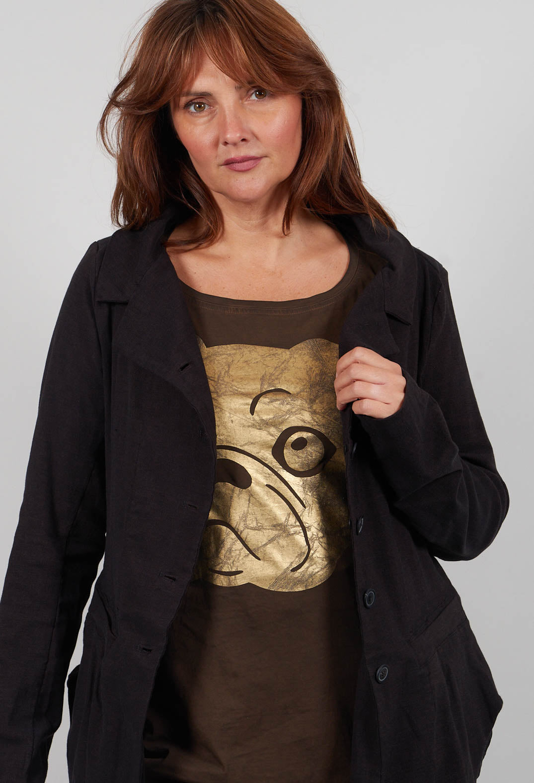 Tulip Hem Jacket in Umbra Melange  - 1061116