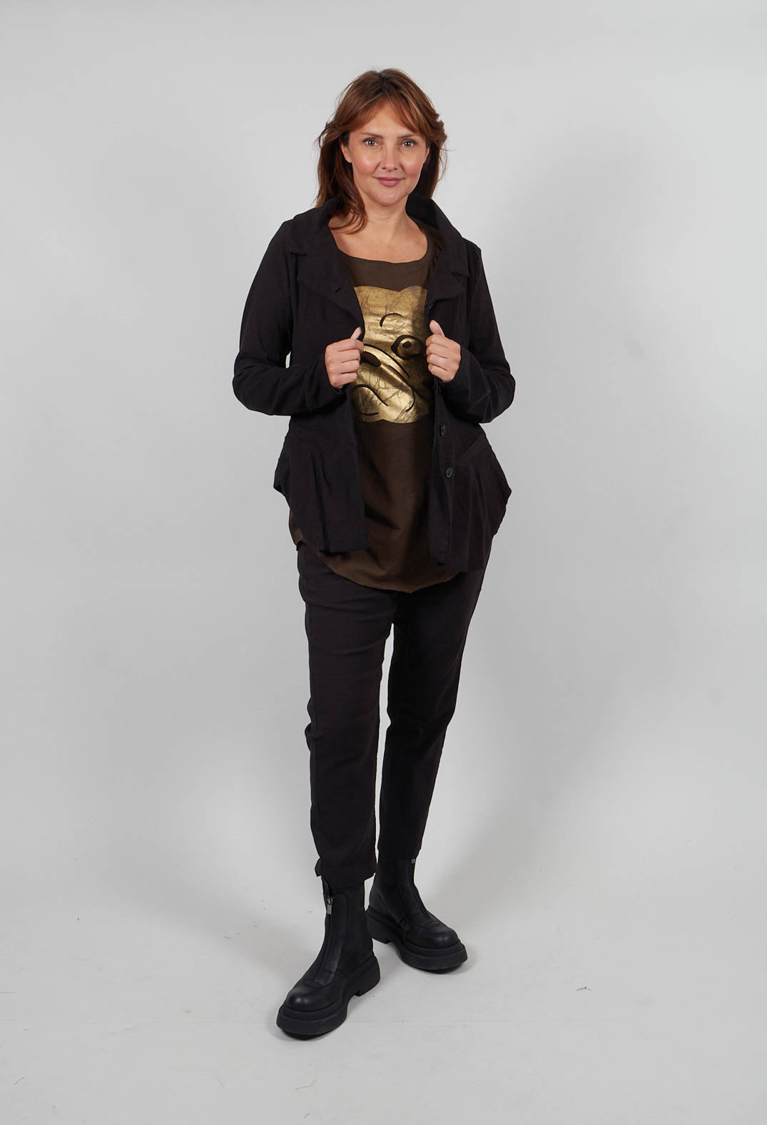 Tulip Hem Jacket in Umbra Melange  - 1061116