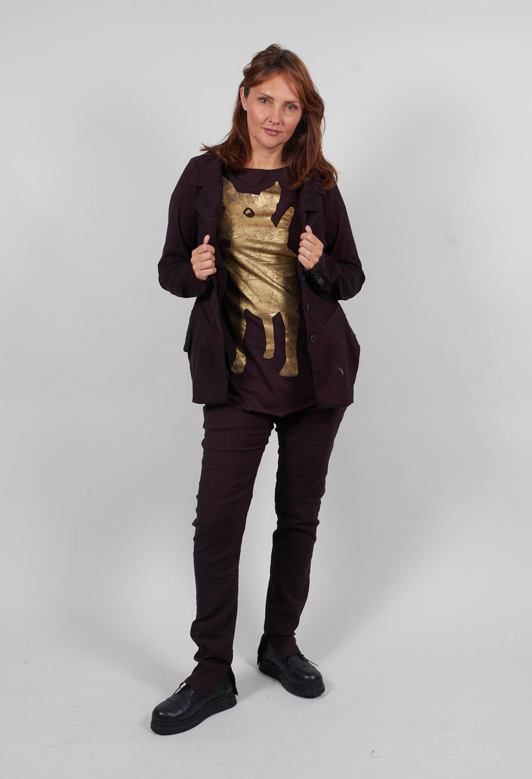Tulip Hem Jacket in Purple Melange - 1061116