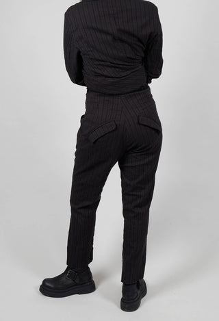 Pull On Slim Fit Trousers in Umbra Stripe  - 1080102