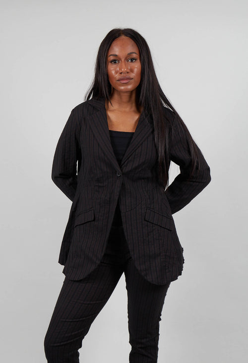 Flared Hem Jacket in Umbra Stripe - 1081104