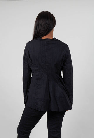 Flared Hem Jacket in Petrol Stripe  - 1081104