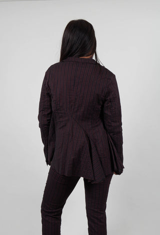 Flared Hem Jacket in Purple Stripe  - 1081104