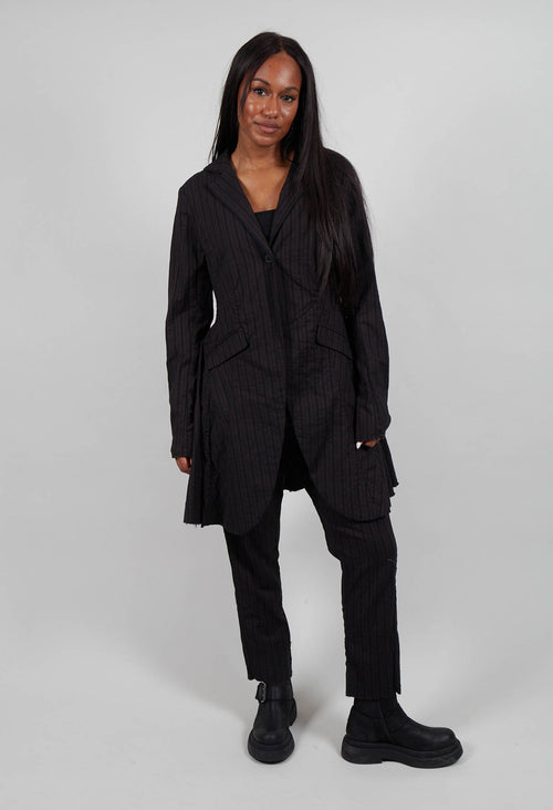 Flared Hem Coat in Umbra Stripe  - 1081208