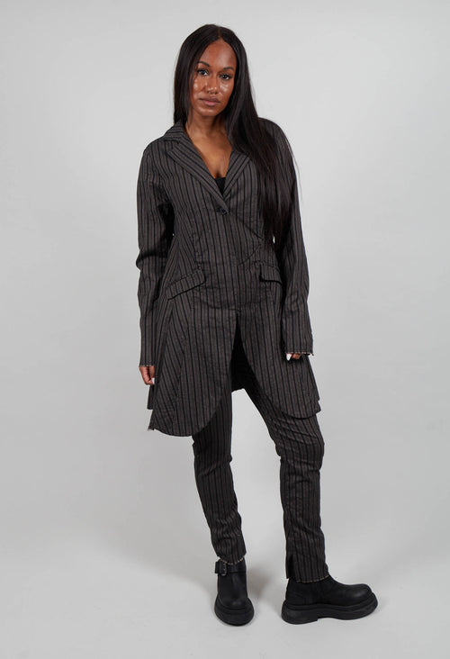 Flared Hem Coat in Ginger Stripe - 1081208
