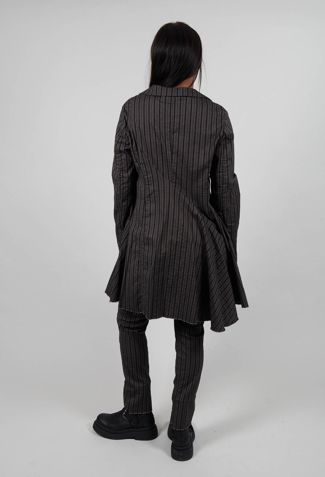 Flared Hem Coat in Ginger Stripe - 1081208