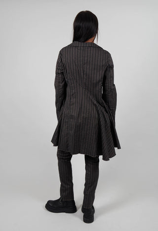 Flared Hem Coat in Ginger Stripe - 1081208