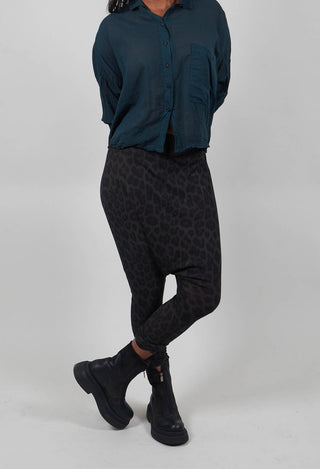Drop Crotch Jersey Trousers in Leo Black Cloud - 1140101