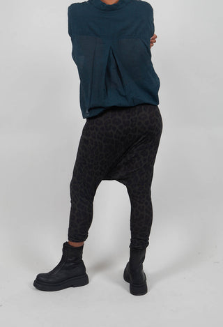 Drop Crotch Jersey Trousers in Leo Black Cloud - 1140101