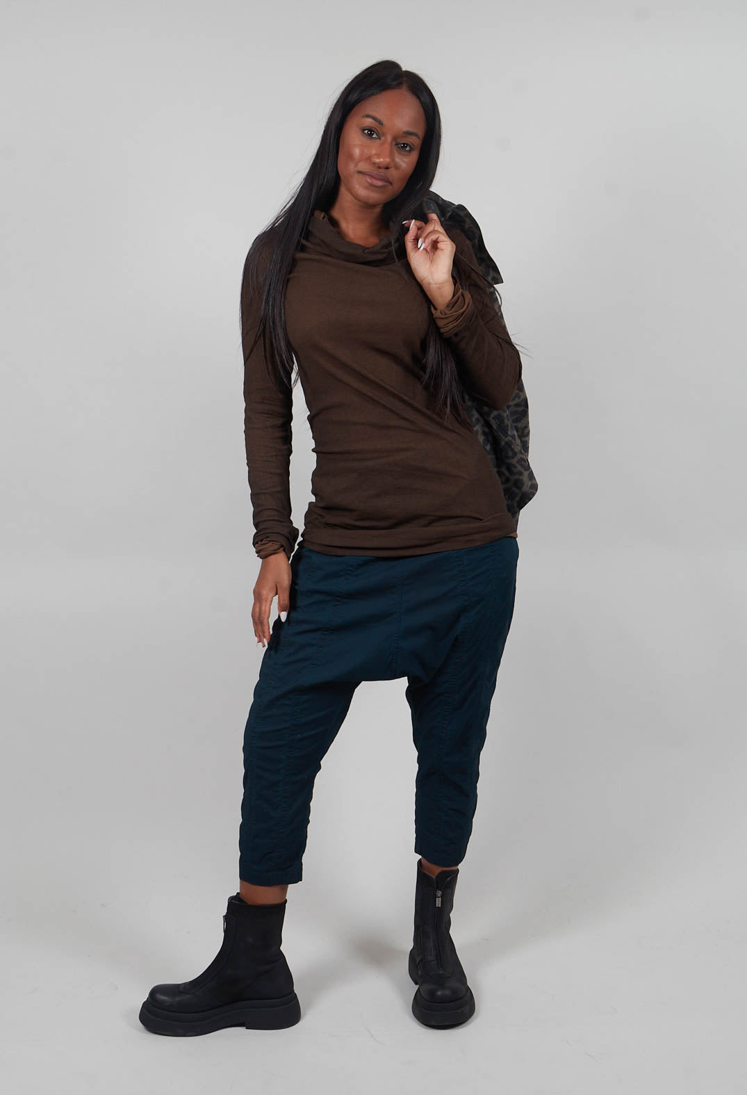 High Neck Longline Top in Umbra Cloud - 1140514