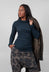 High Neck Longline Top in Petrol Cloud  - 1140514