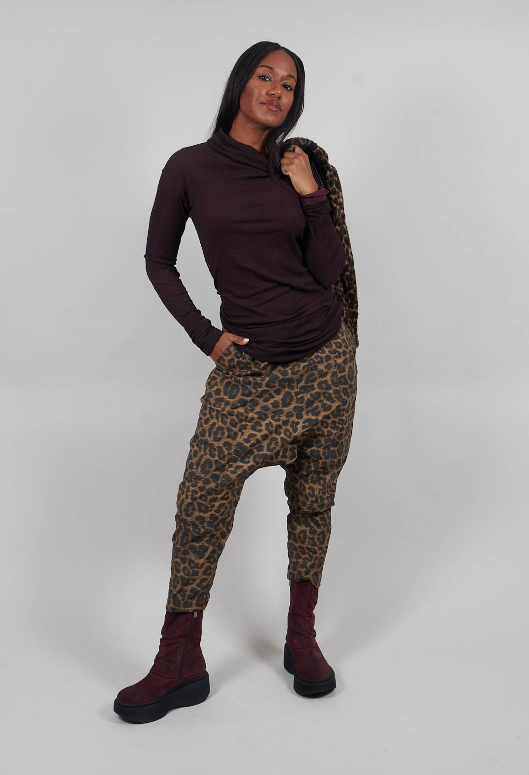 High Neck Longline Top in Purple Cloud  - 1140514