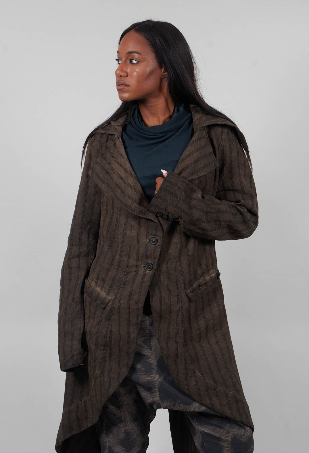 Button Up Coat in Umbra Cloud - 1171207