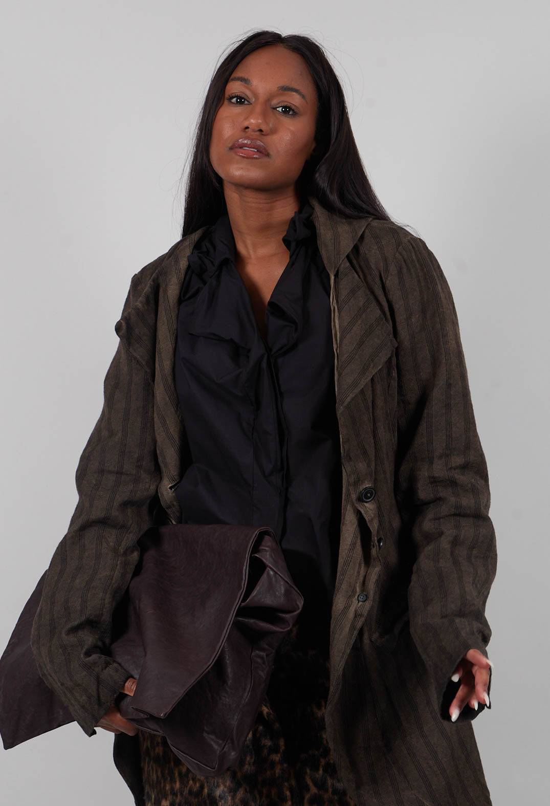 Button Up Coat in Umbra Cloud - 1171207