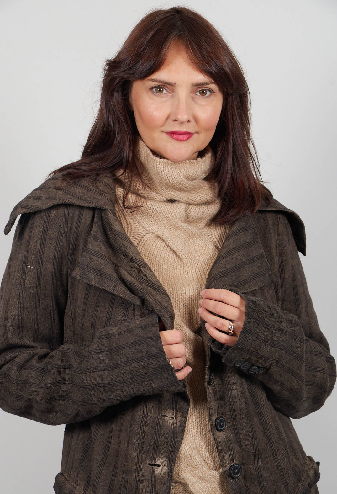 Button Up Coat in Umbra Cloud - 1171207