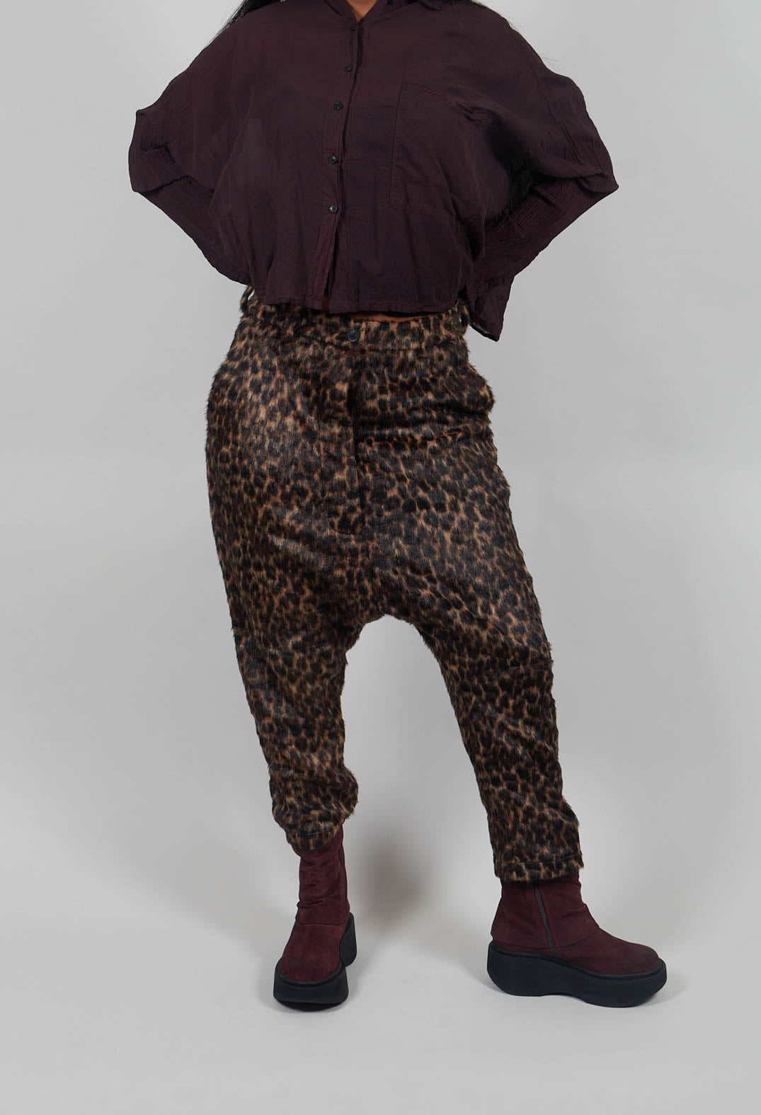 Drop Crotch Trousers in Leo Jacquard - 1190101
