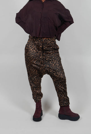 Drop Crotch Trousers in Leo Jacquard - 1190101