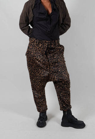 Drop Crotch Trousers in Leo Jacquard - 1190101