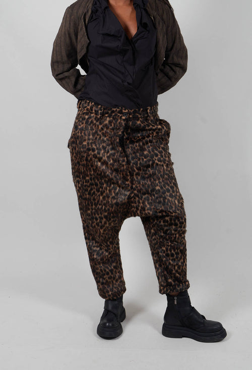 Drop Crotch Trousers in Leo Jacquard - 1190101