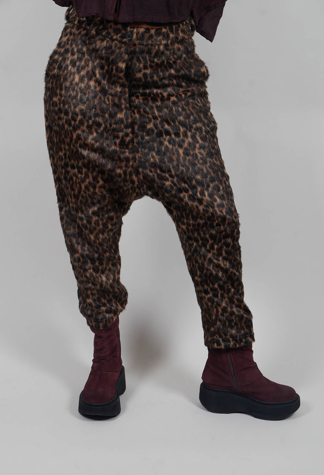 Drop Crotch Trousers in Leo Jacquard - 1190101